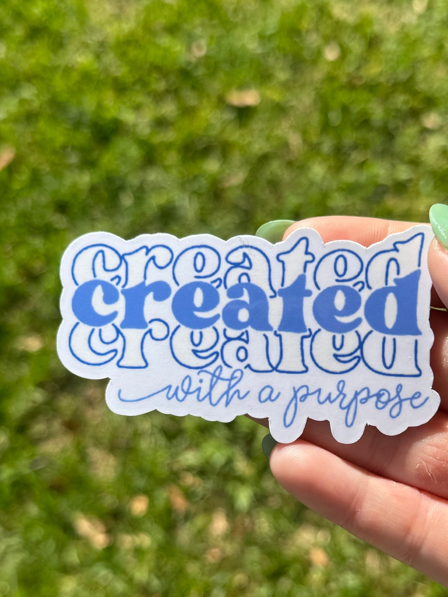 Created with a purpose sticker