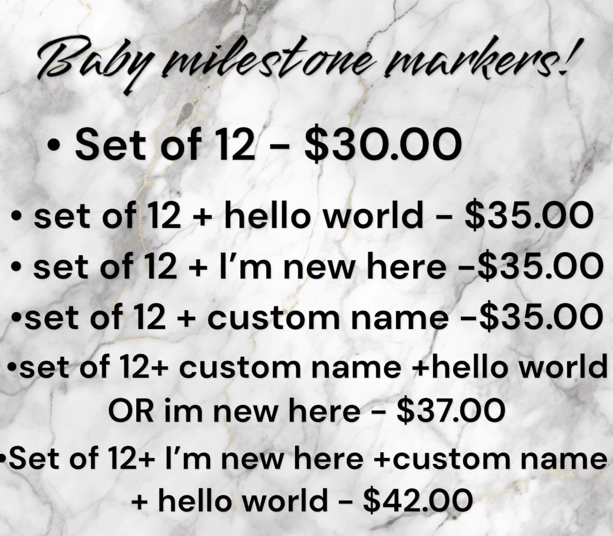 Baby milestone marker sets